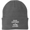 Dog Mother Wine Lover Knit Beanie