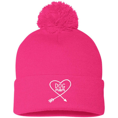 Dog Mom Knit Pom Beanie