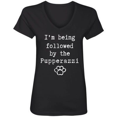 I'm being followed by the Pupperazzi V-Neck Tee