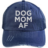 DOG MOM AF DISTRESSED TRUCKER HAT