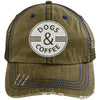 Dogs & Coffee Distressed Trucker Cap