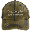 DOG PEOPLE ARE AWESOME DISTRESSED TRUCKER CAP