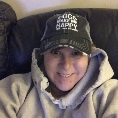 Dogs Make Me Happy, You...Not So Much Distressed Mesh Trucker Cap