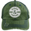 Dogs & Coffee Distressed Trucker Cap