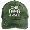 ONE DOG AWAY FROM AN INTERVENTION DISTRESSED TRUCKER CAP