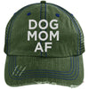 DOG MOM AF DISTRESSED TRUCKER HAT