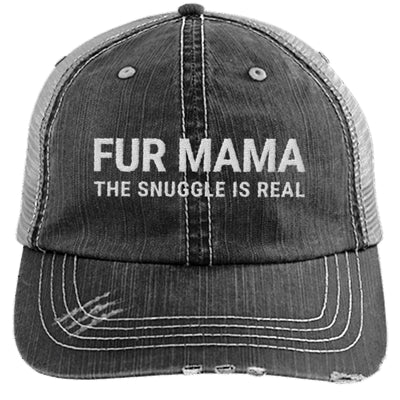 Fur Mama Distressed Trucker Cap