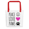 Peace Love Paws Tote bag