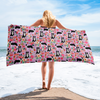 Border Collie Floral Beach Towel