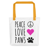 Peace Love Paws Tote bag
