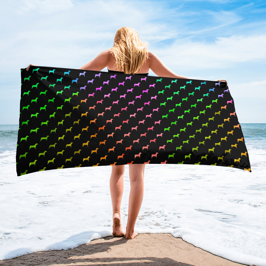 Rainbow Dogs Beach Towel