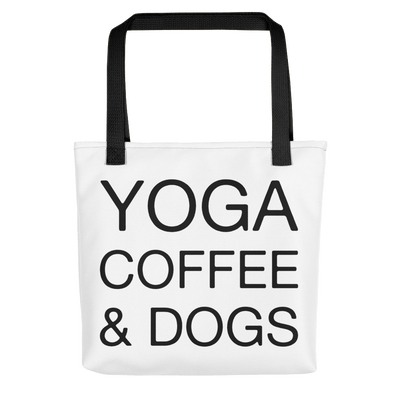 Yoga Coffee & Dogs Tote bag