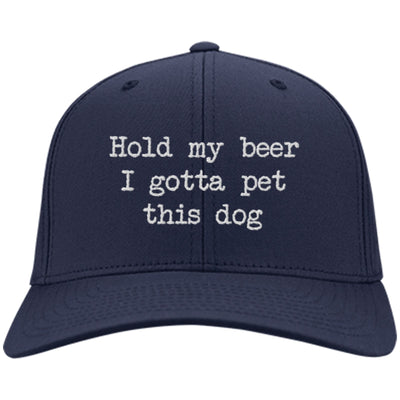 Hold My Beer I Gotta Pet This Dog Twill Cap